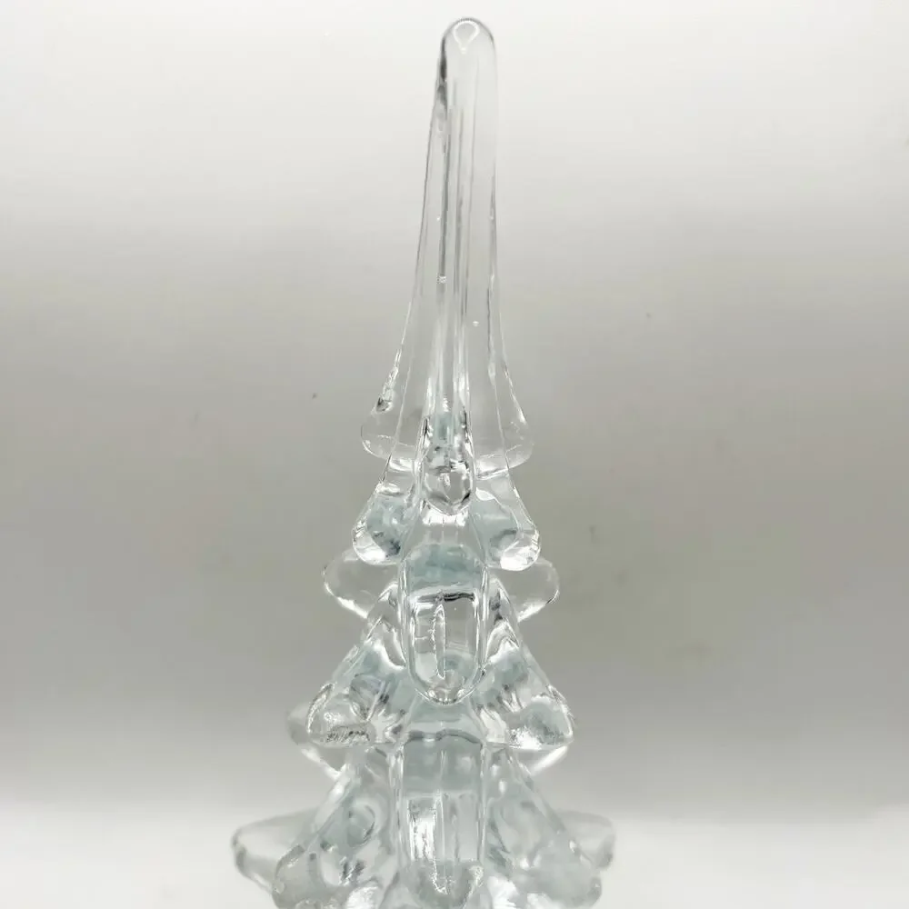 Vintage Crystal Glass Christmas Tree 8” Tall Clear Glass Figurine EUC - Picture 2 of 7